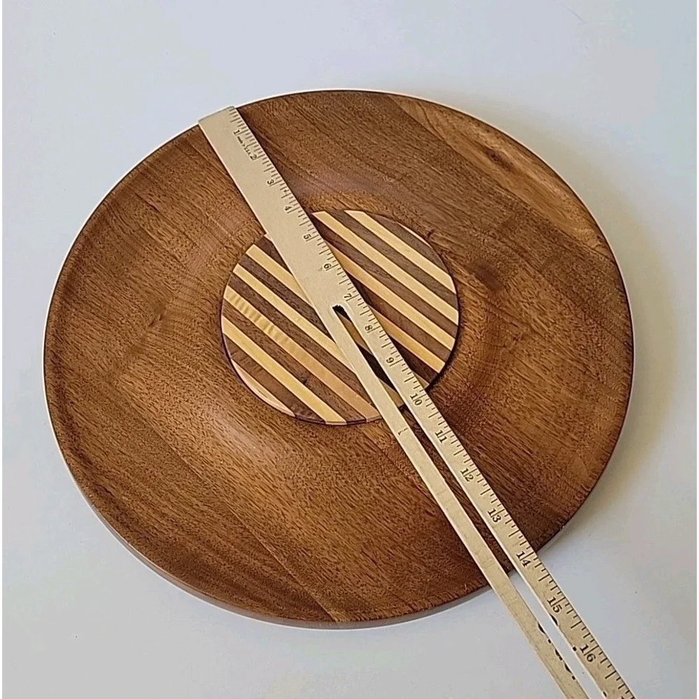 Kustom Kraft Vintage MCM Black Walnut Lazy Susan 14